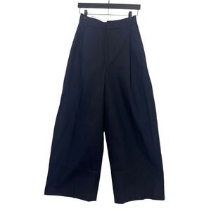 Tommy Hilfiger Chino Pants Womens M Navy High Waist Wide Leg Preppy Academia